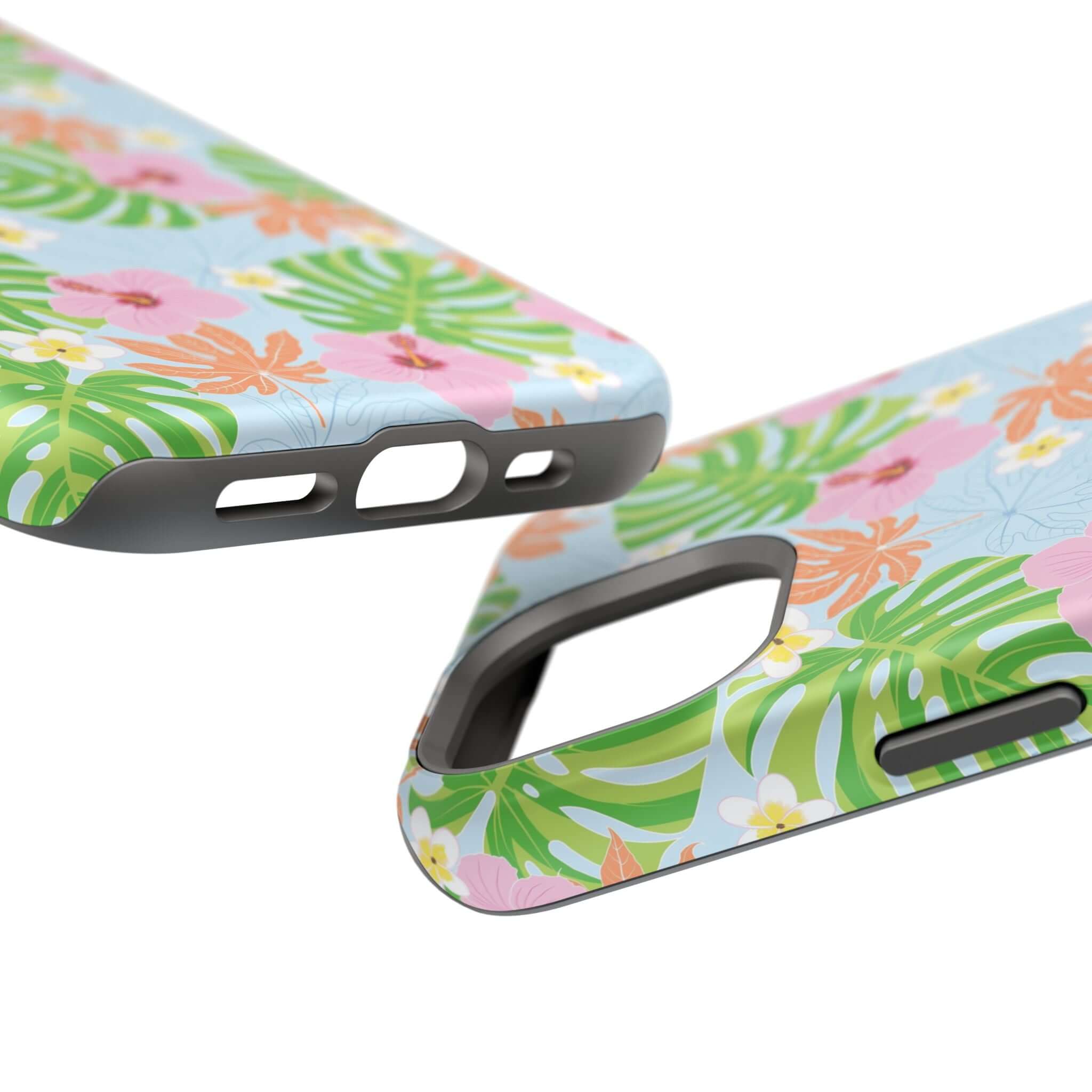 Island Hibiscus MagSafe iPhone 14 Pro case with tropical floral design and vibrant colors. Cute and protective phone cover.