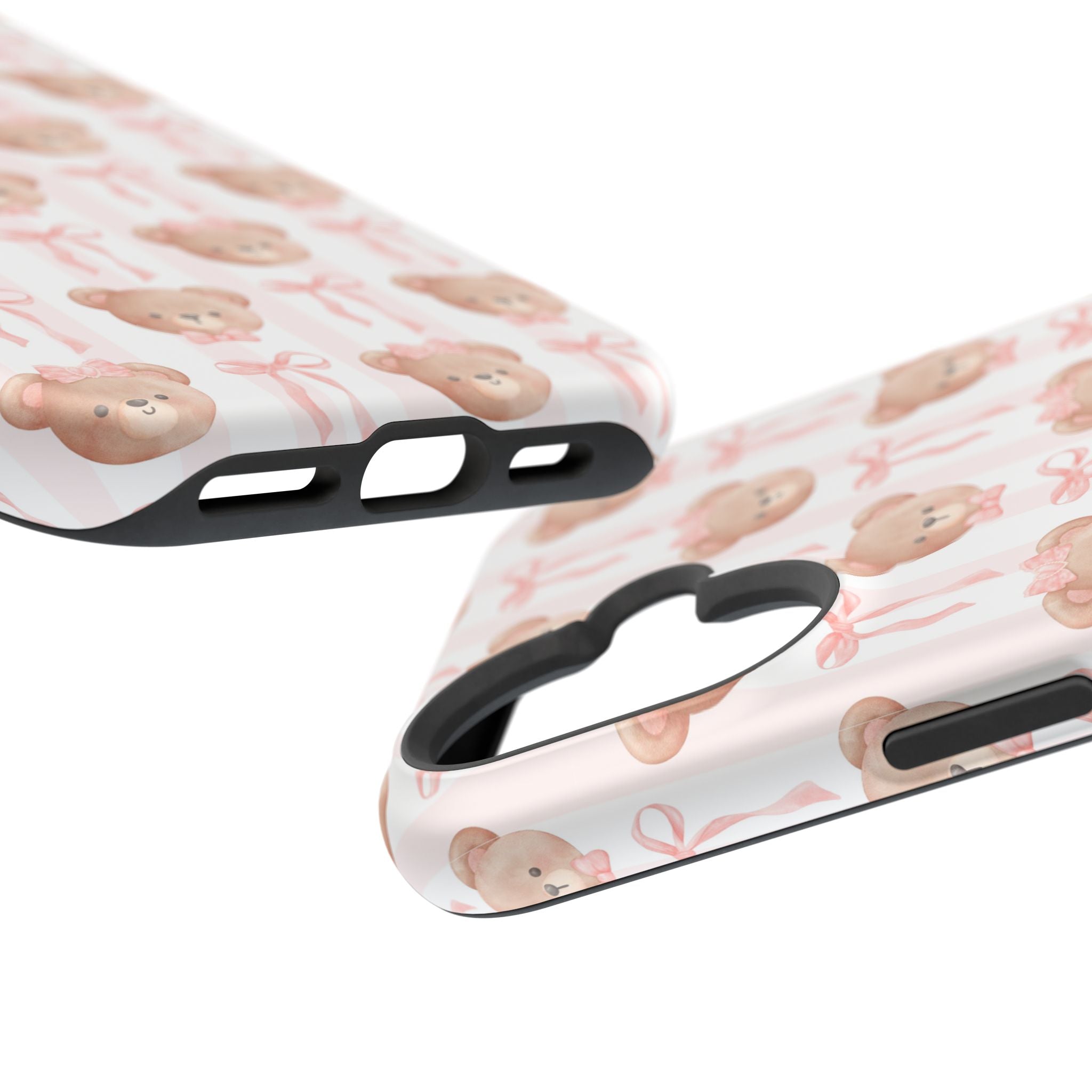 Cute phone case with playful bear design in vibrant colors, perfect for stylish protection and gifting.