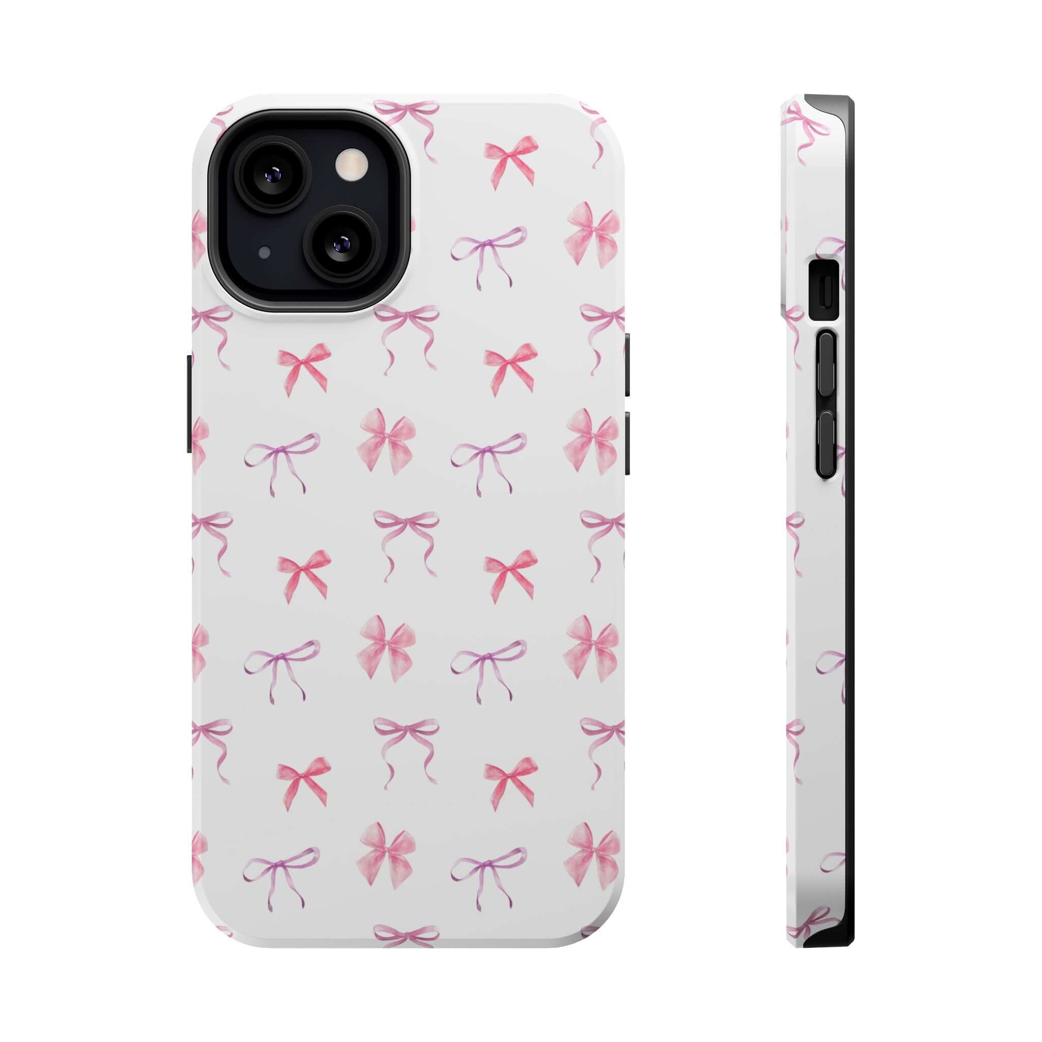 Cute iPhone case with pink watercolor bows - Doing Girlie Things. Perfect girly accessory with free shipping.