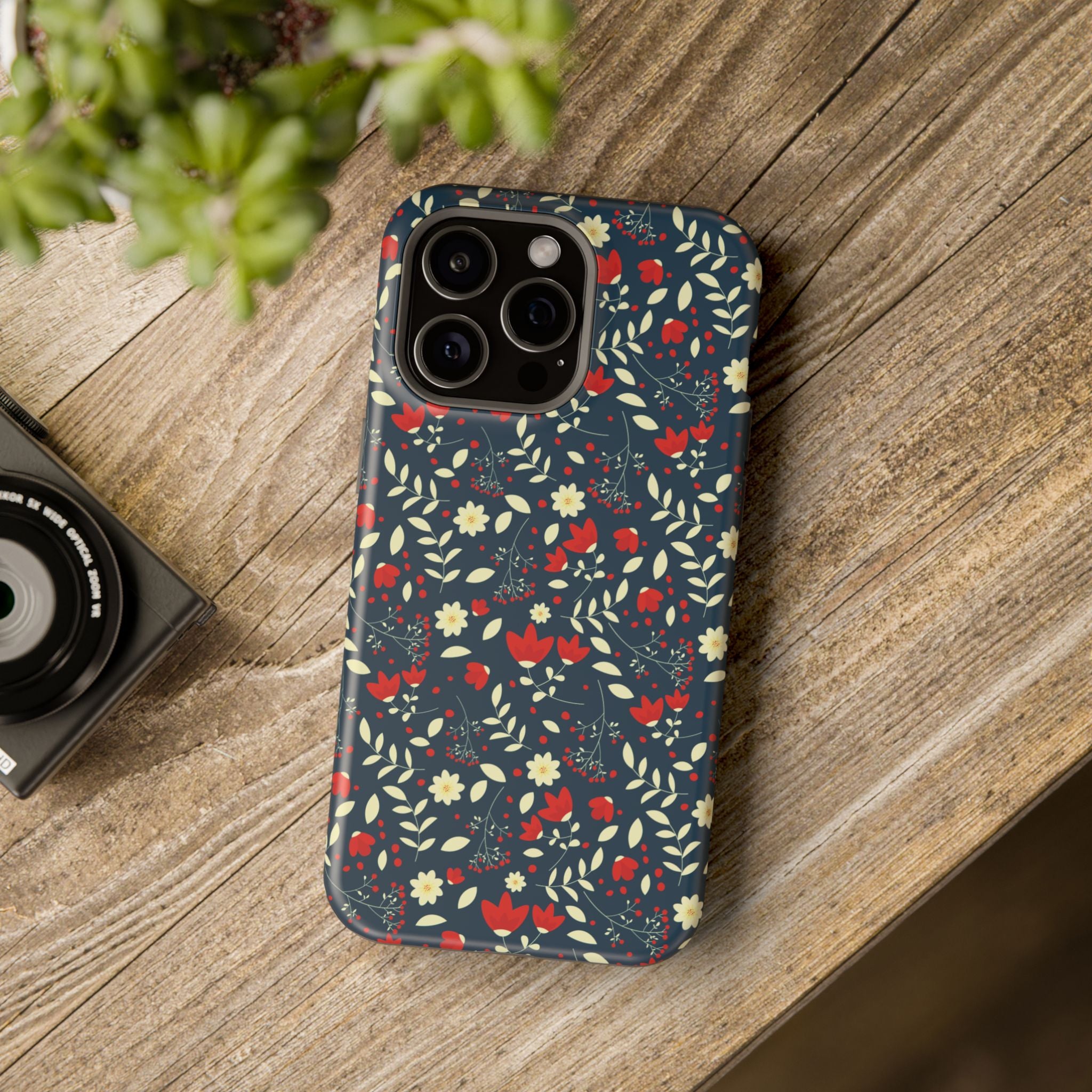 Scarlet Bloom | Green Flower Case