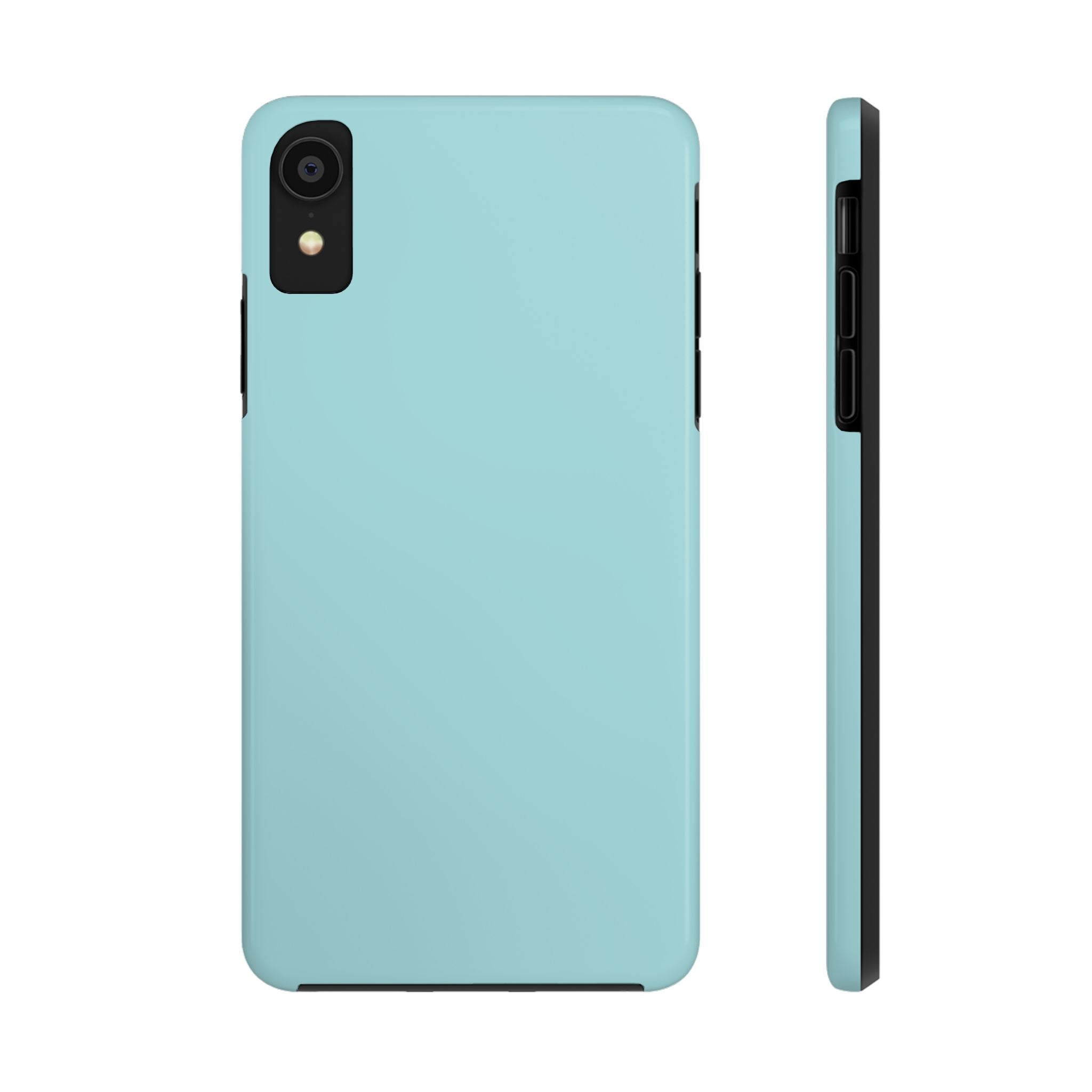 Minty Green solid teal phone case for iPhone 16, offering cute protection and style.