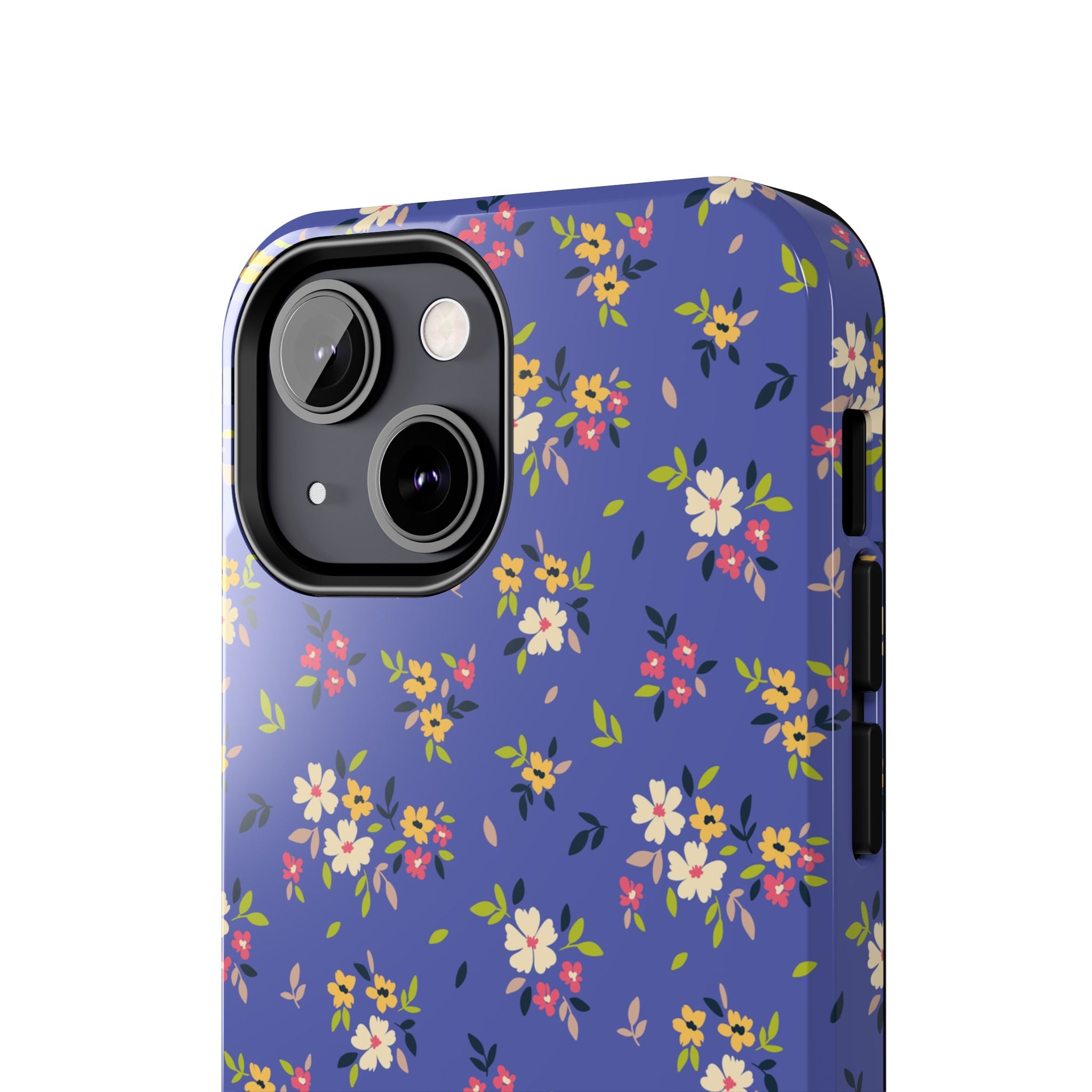 Cabaña campestre | Estuche con print de flores azul marino