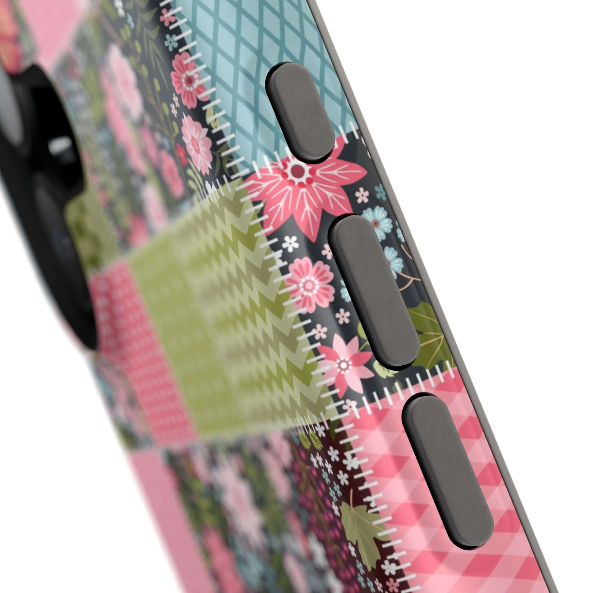 Floral MagSafe iPhone Case with Wildflower Patchwork Design, Cute Phone Cover for Granola Girl Vibes