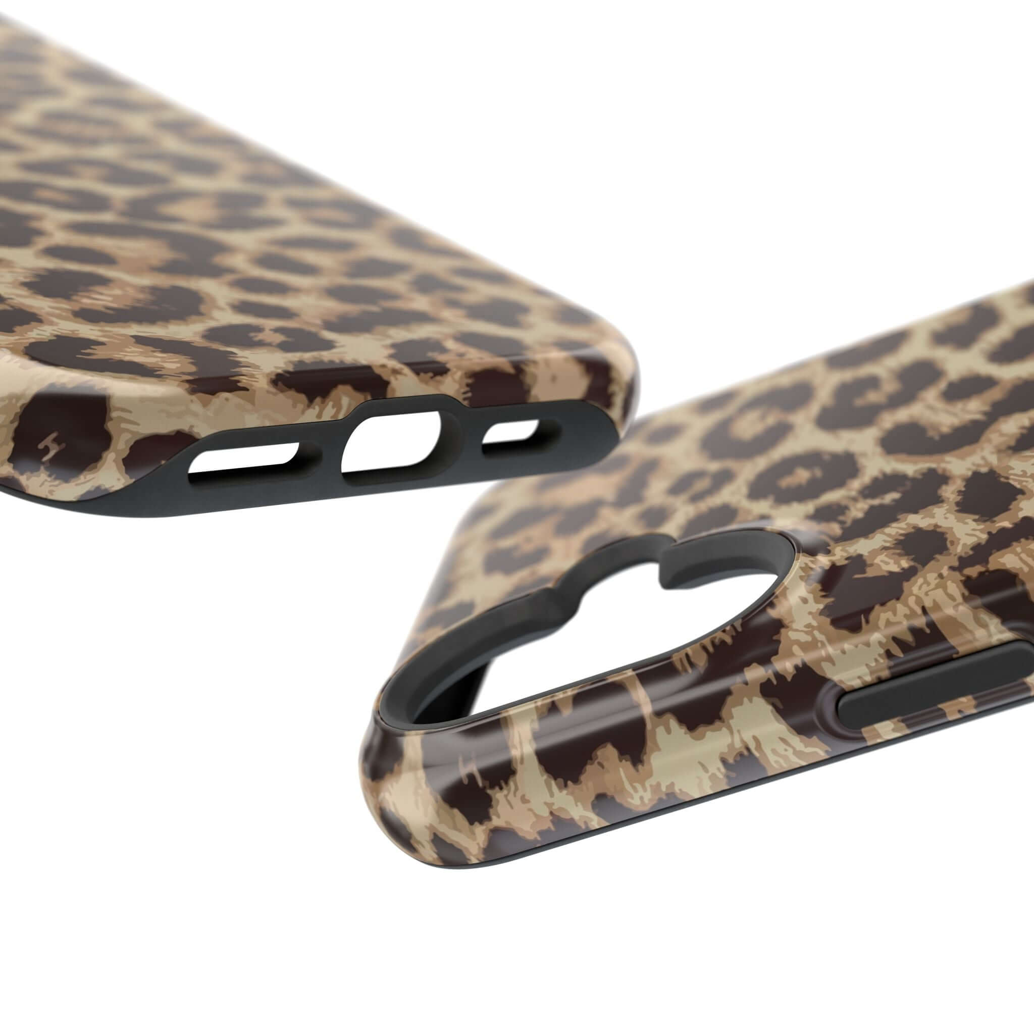 Cute cheetah print MagSafe phone case for iPhone 16, Savannah Rush design, stylish and protective accessory.