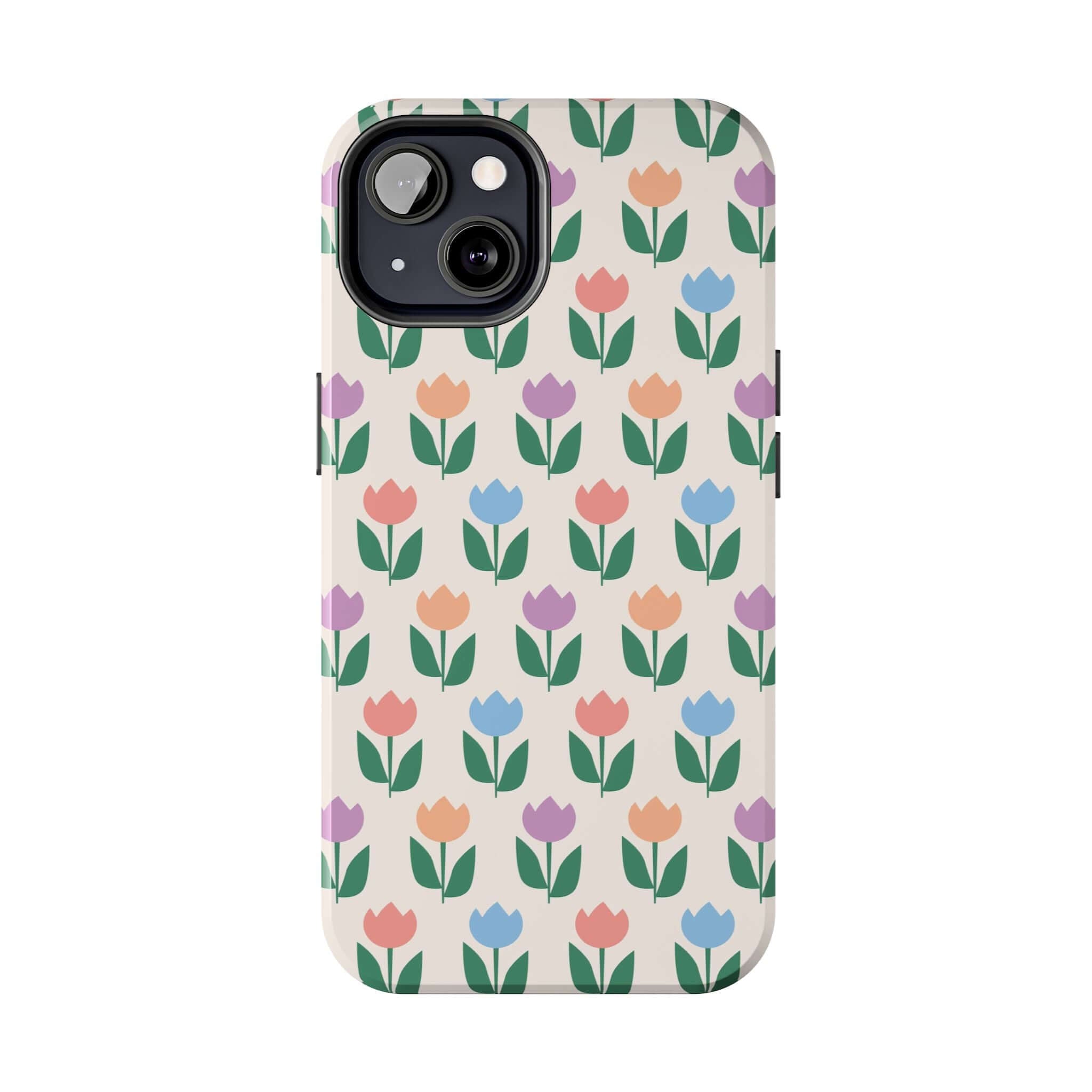 Tulip Case for iPhone 14 Pro Max with colorful floral tulip design