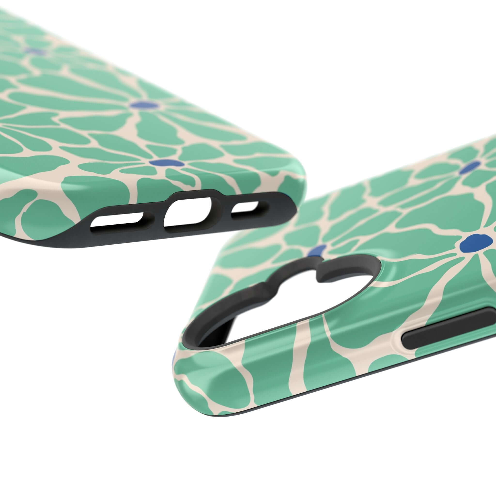 Retro Floral Case for iPhone showcasing tropical green design and MagSafe compatibility for cute phone cover style.