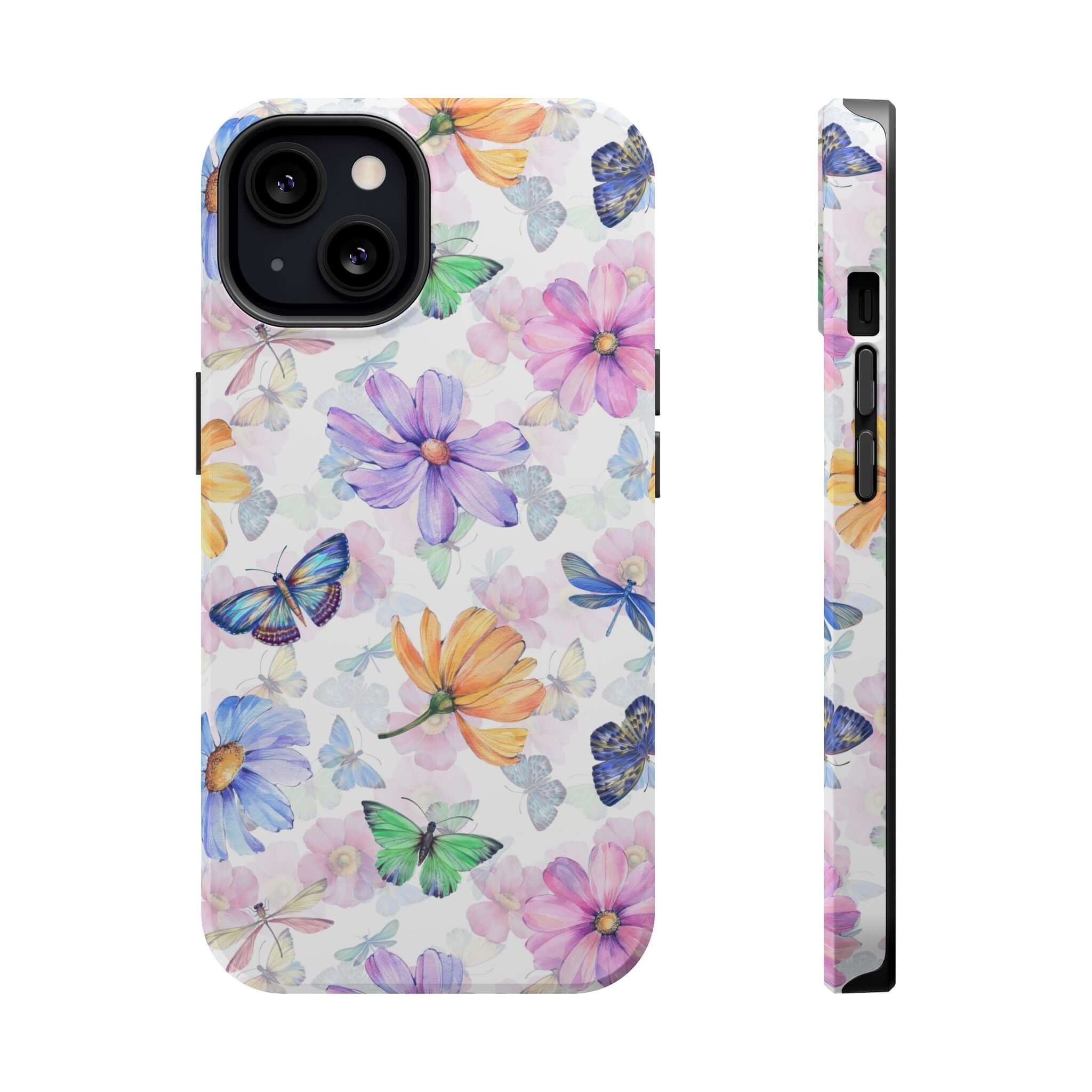 Cute MagSafe iPhone case with watercolor butterfly design, compatible with iPhone 16, adding whimsy and protection to your phone.