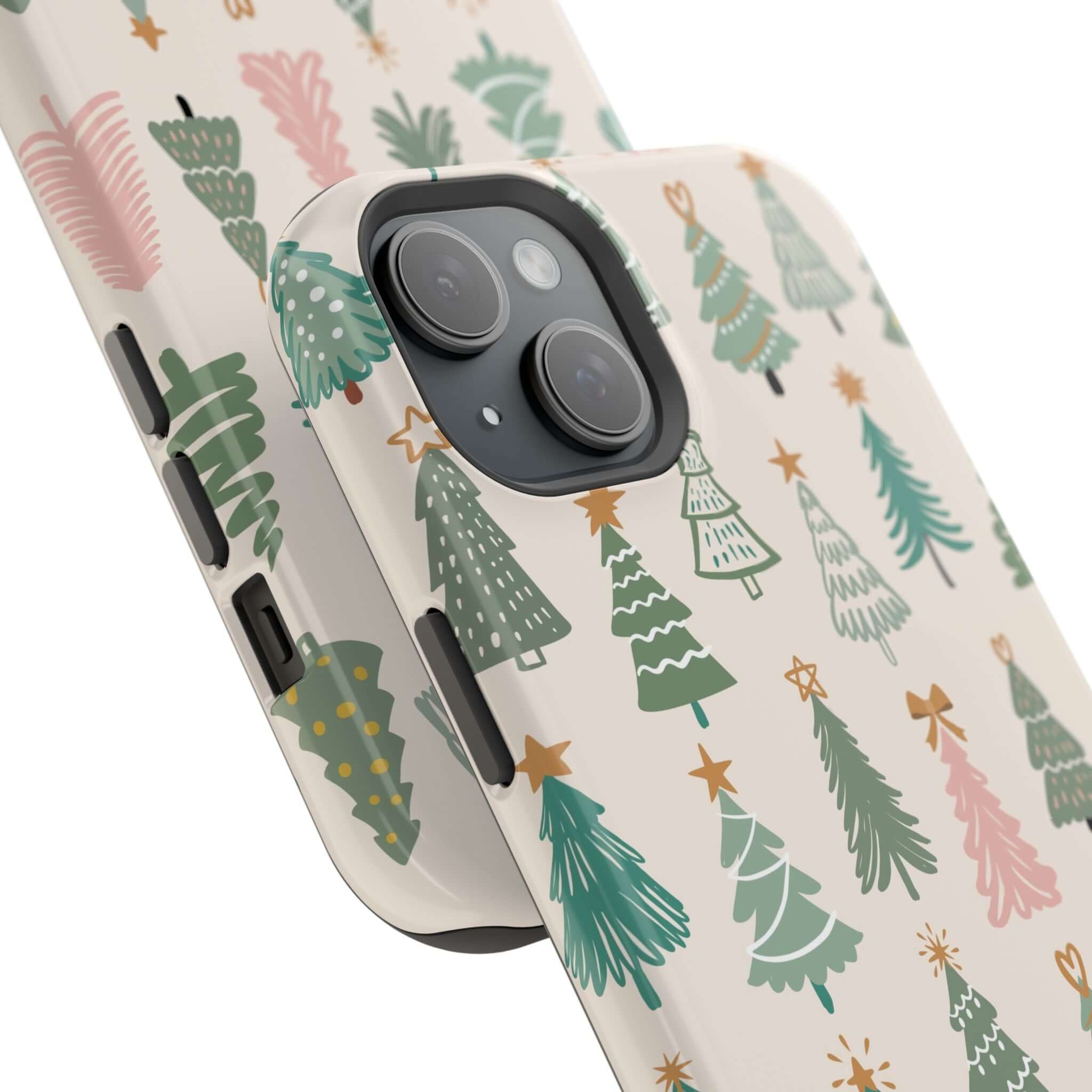 Festive O Christmas Tree MagSafe Case with holiday design, cute Xmas phone cover, perfect Christmas or holiday case.