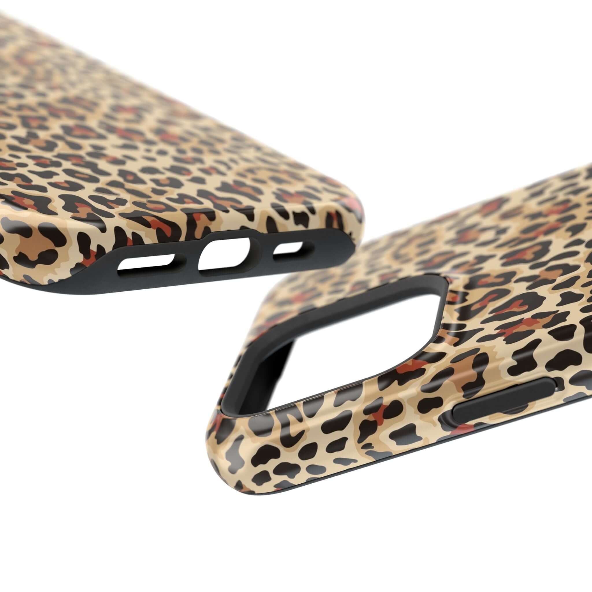 Leopard print MagSafe iPhone case, colorful and cute abstract design for stylish protection.