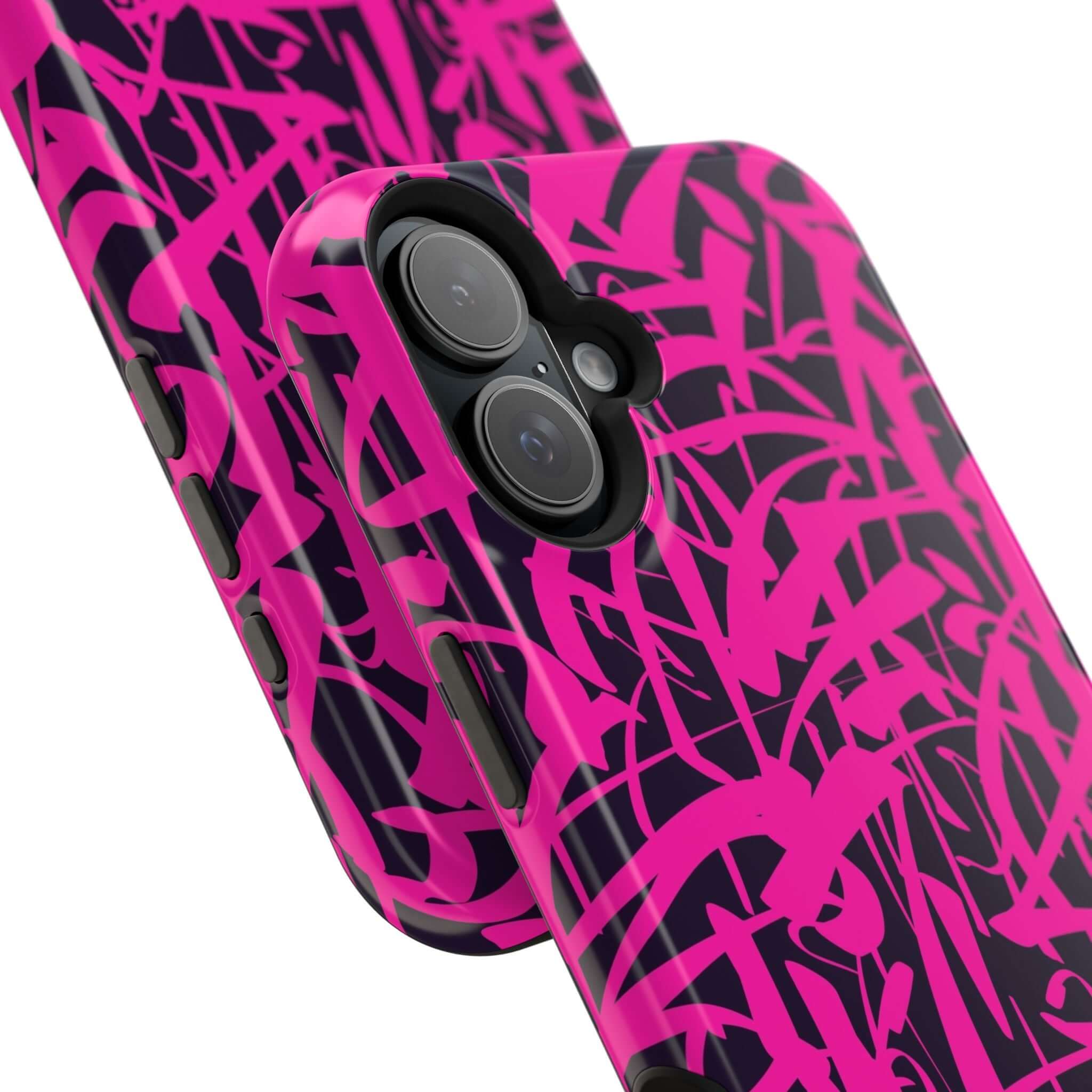 Colorful pink and purple Midnight Pop Art Case for iPhone, showcasing a playful design perfect for a cute phone cover.