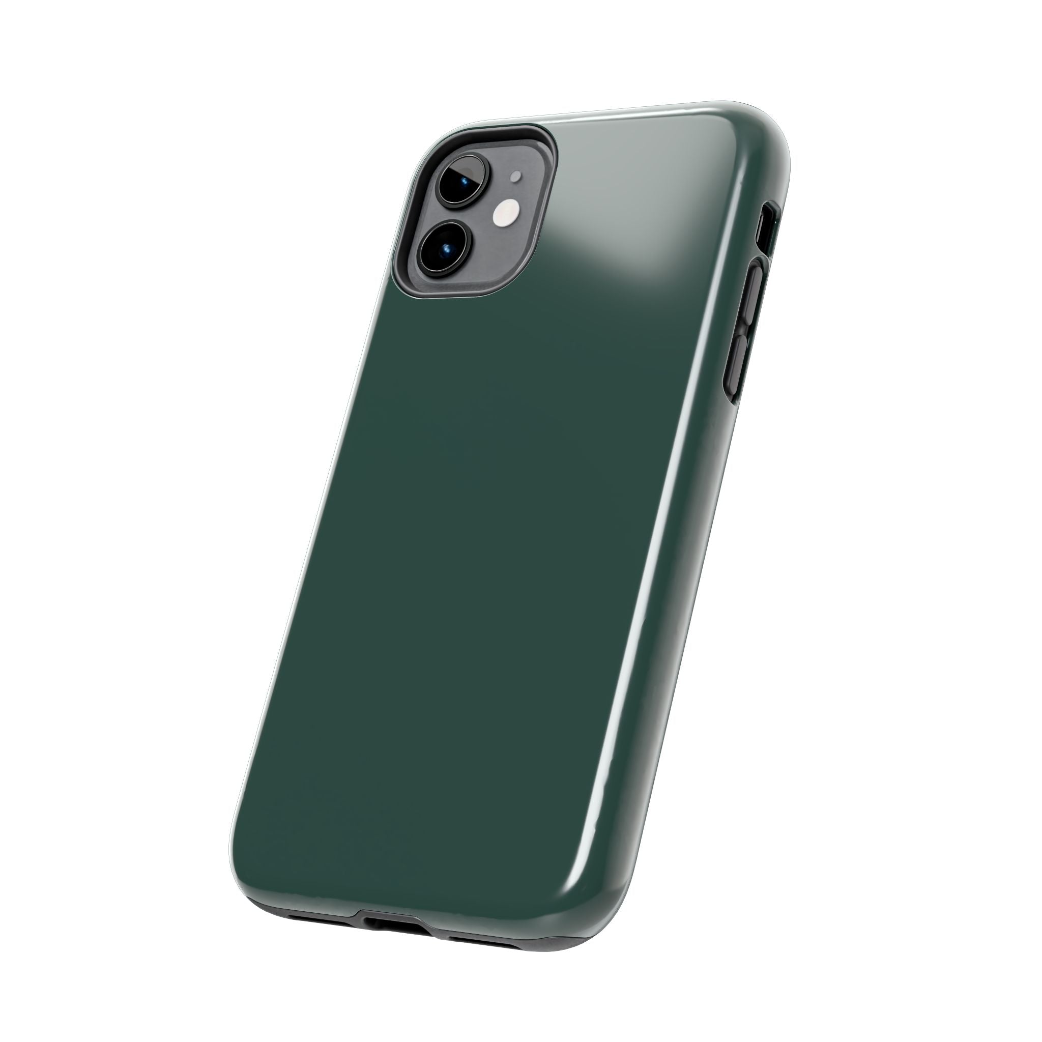 Solid green Evergreen phone case for iPhone 16, featuring a cute and protective design.