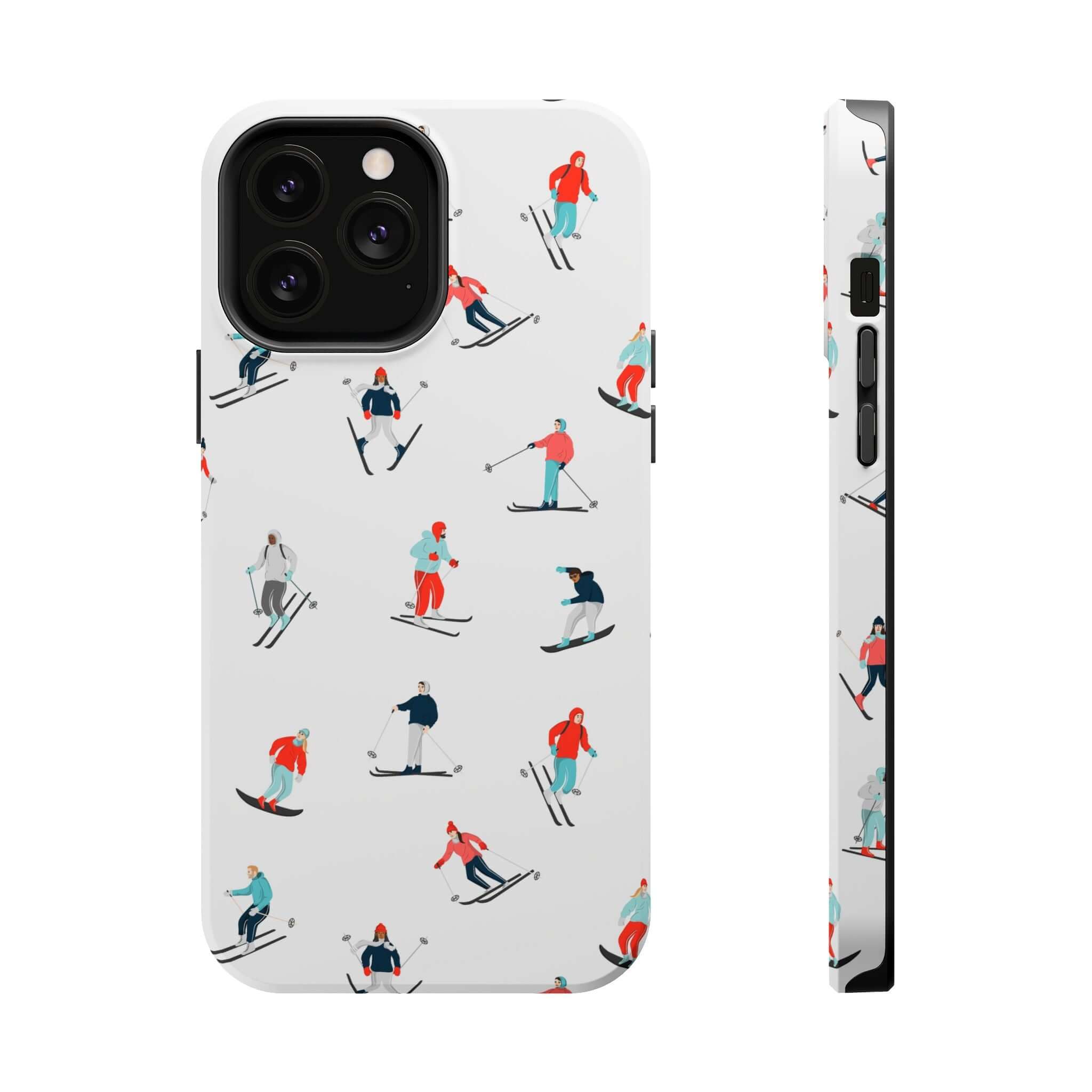 Cute phone cover with winter sports design, perfect phone case for skiing iPhone lovers. Stylish and fun!