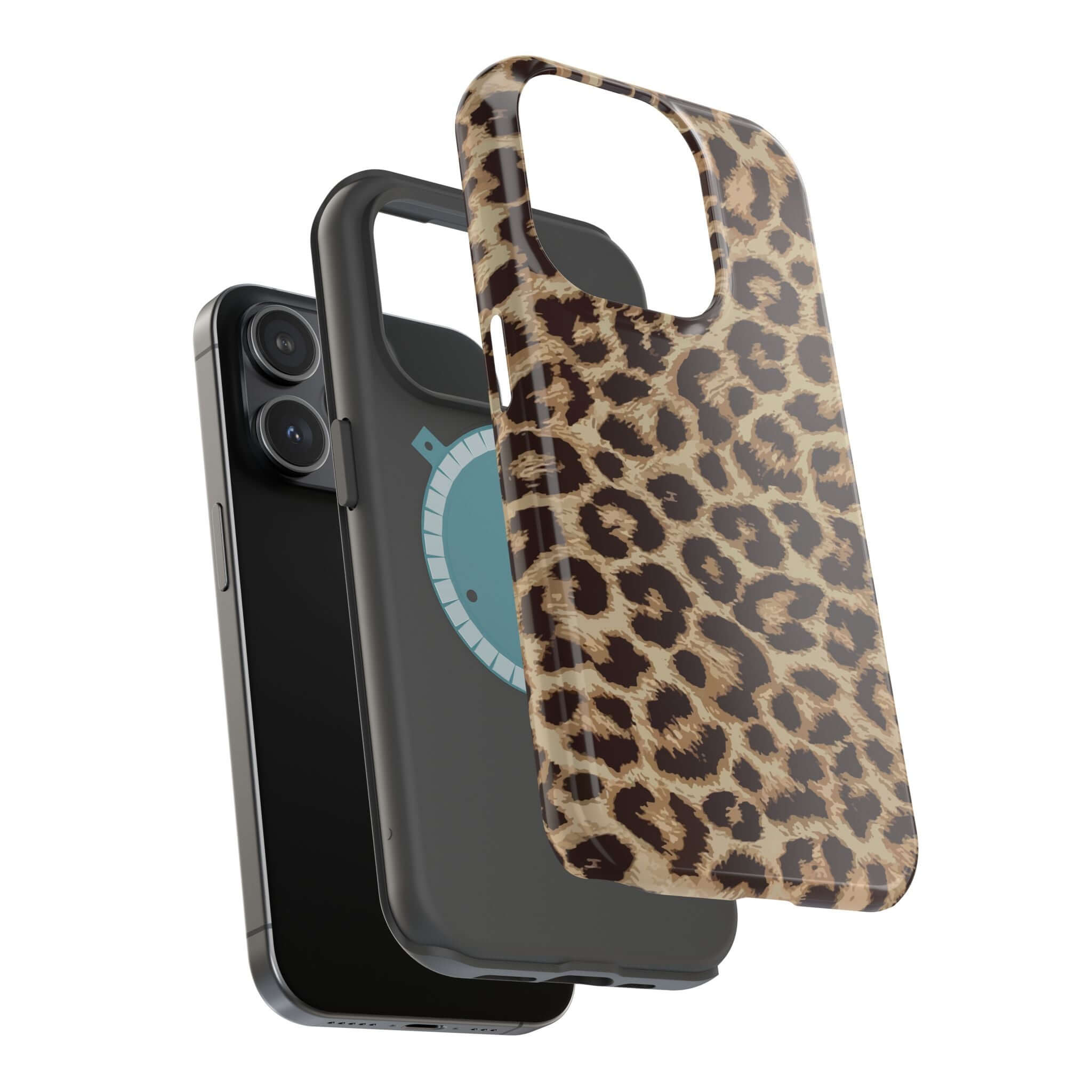 Stylish Savannah Rush Cheetah MagSafe Phone Case with bold animal print for iPhone 16, showcasing a cute and protective design.