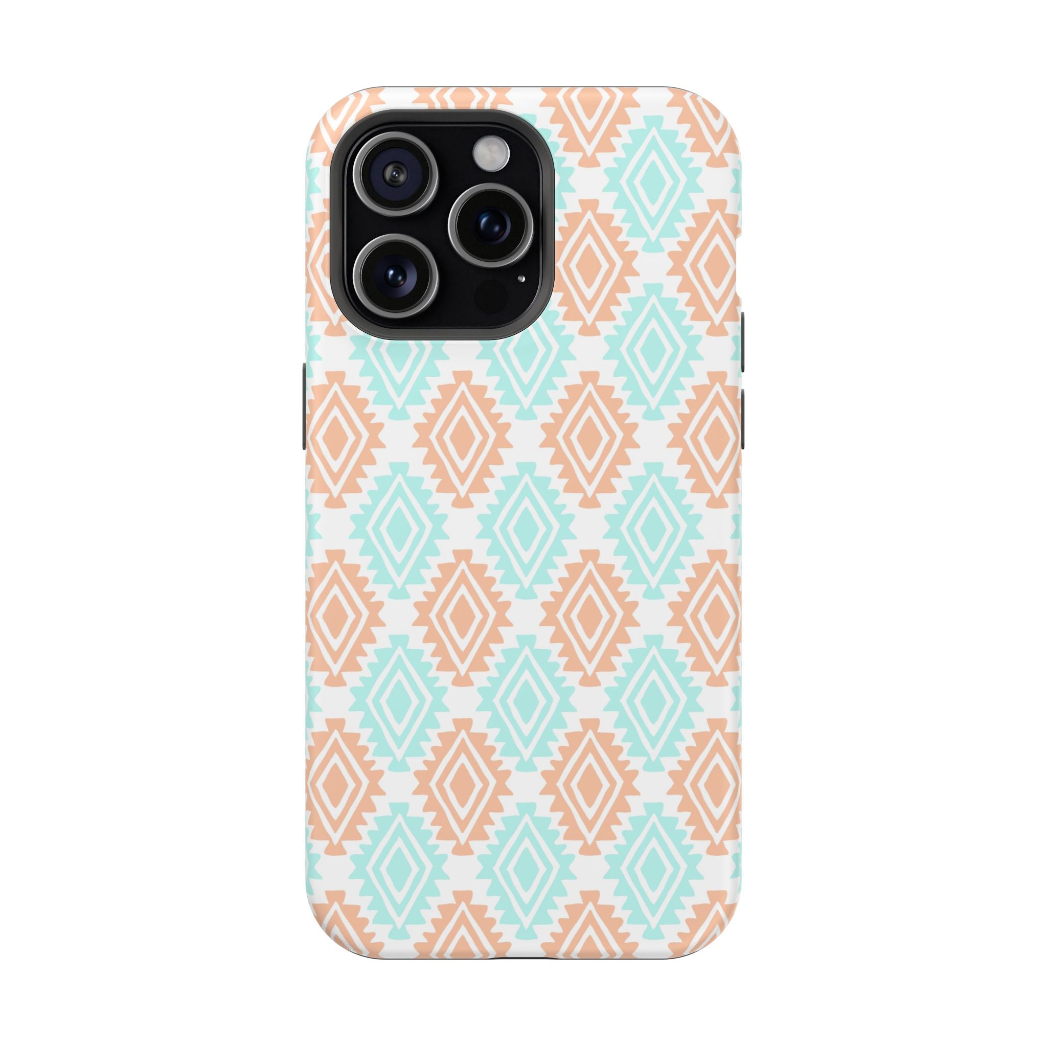 Southwestern MagSafe iPhone case with funky abstract and floral patterns, a cute phone cover for Western vibes.