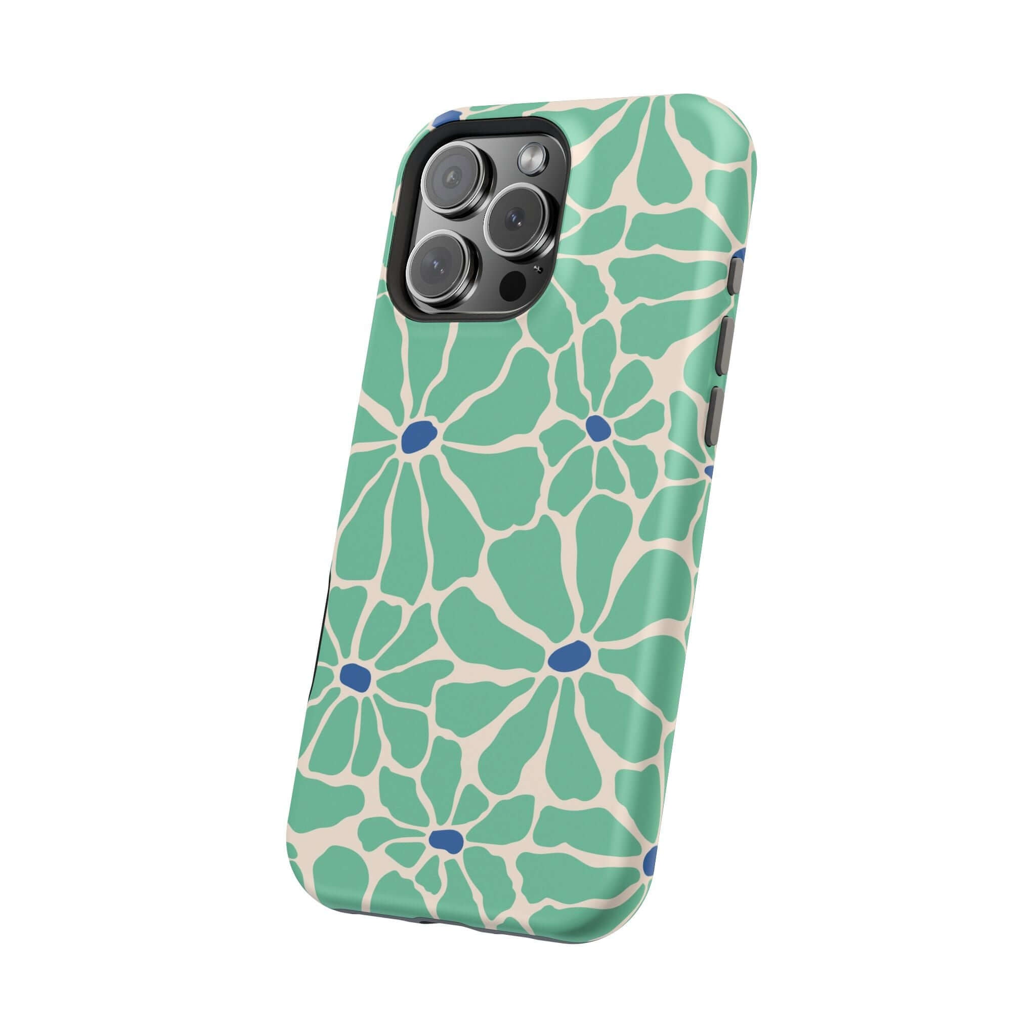 Cute Retro Floral Phone Case for Apple iPhone, featuring vibrant tropical patterns and MagSafe compatibility.