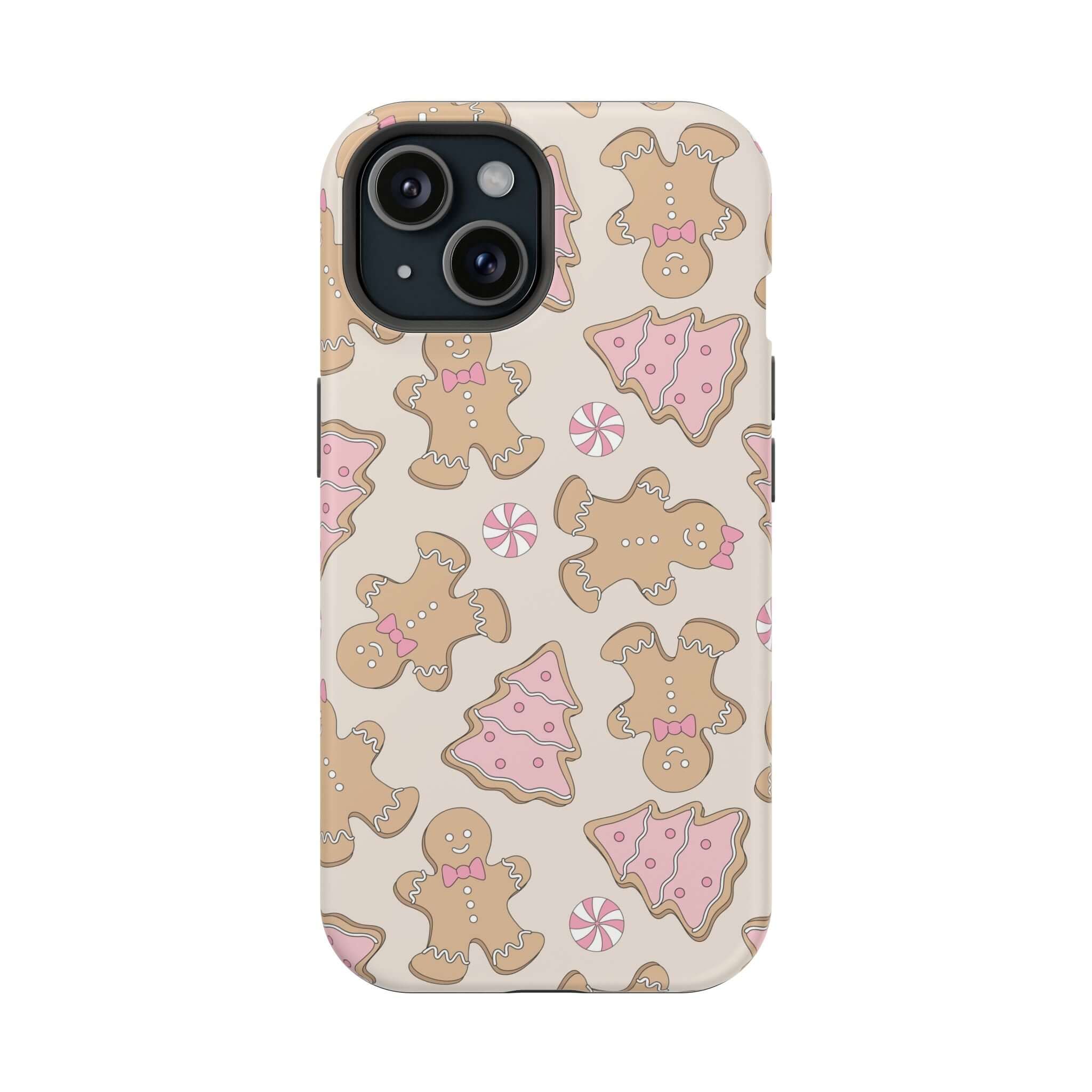 Festive Gingerbread Girlie MagSafe case with cute Christmas design, perfect holiday phone case for adding Xmas cheer and protection.