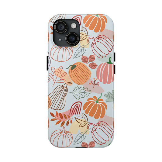 Cute iPhone case with autumn pumpkin design, perfect for fall vibes and protection.