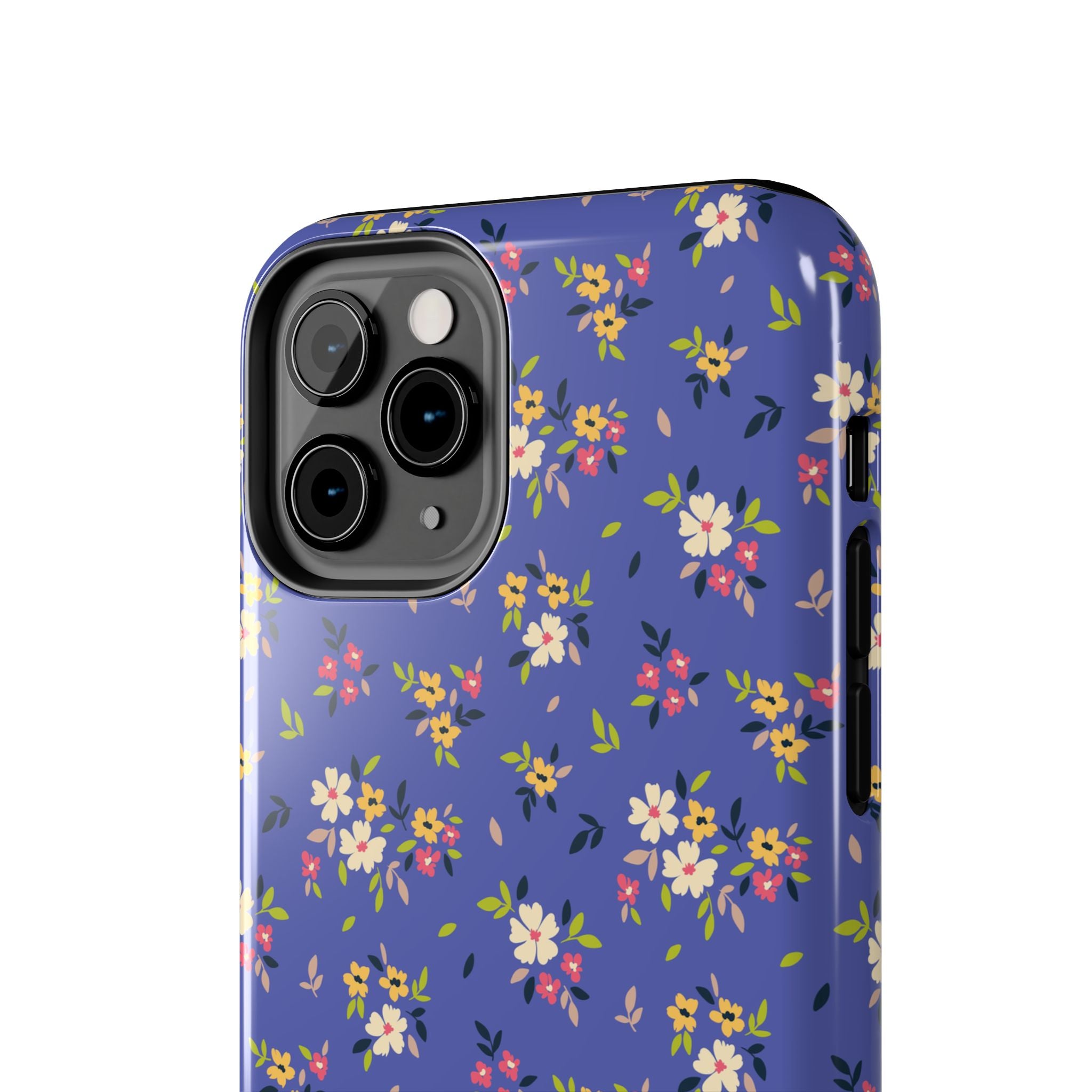 Cabaña campestre | Estuche con print de flores azul marino