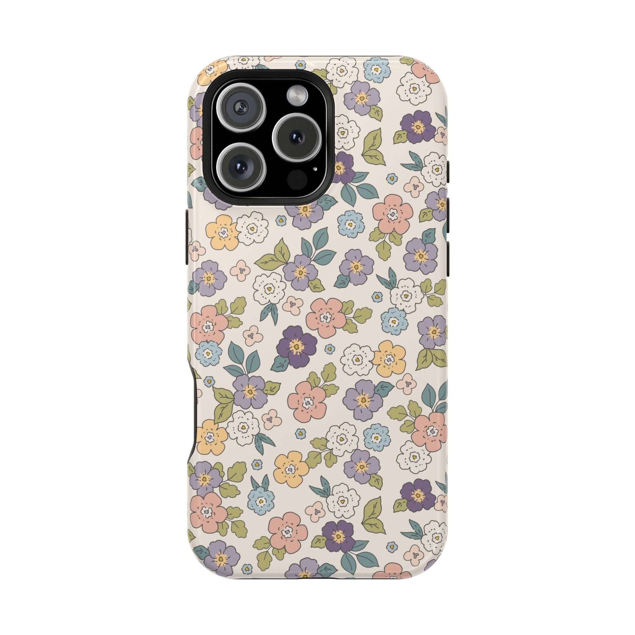 Colorful Ditsy Daisies iPhone case with floral design, perfect cute phone cover for beachy vibes and stylish protection.