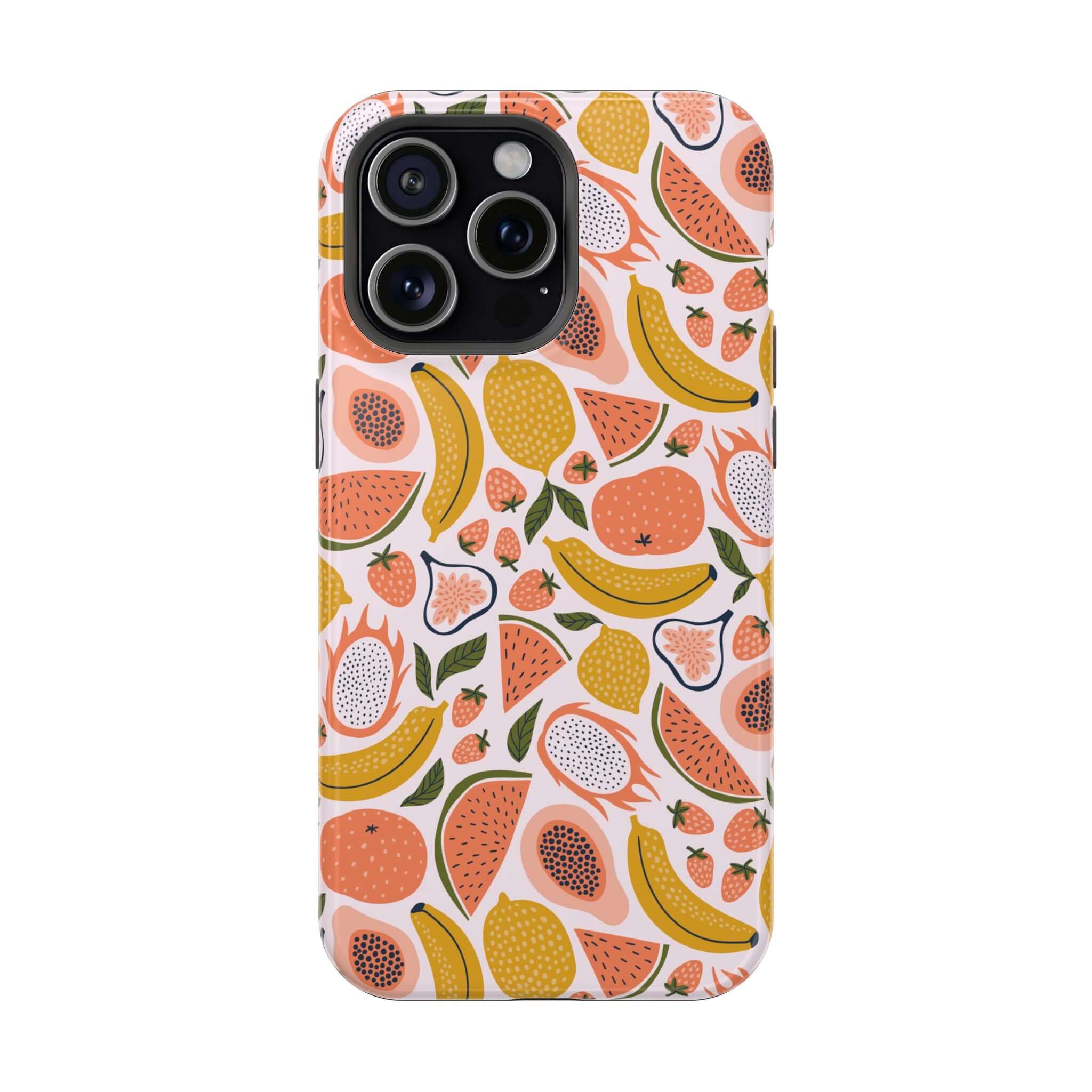 Cute iPhone 14 case with tropical fruit design, free shipping available