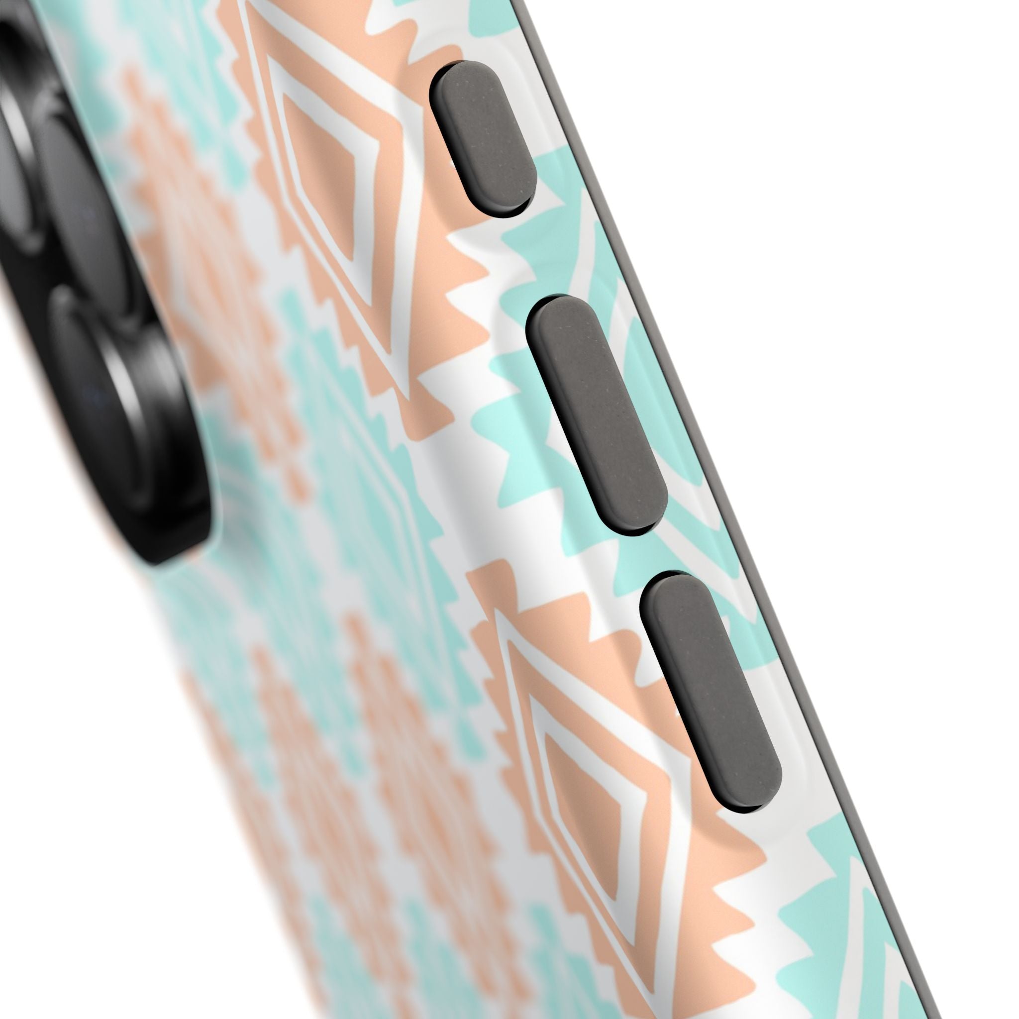 Southwestern MagSafe iPhone Case with Funky Abstract Design - Cute Floral Phone Cover Close-up.