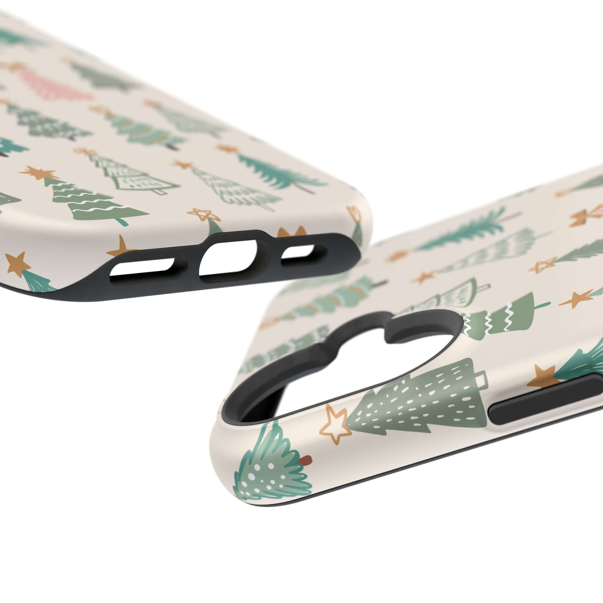 Festive Christmas tree MagSafe phone case with holiday design, featuring cute tree patterns. Perfect Xmas phone cover.