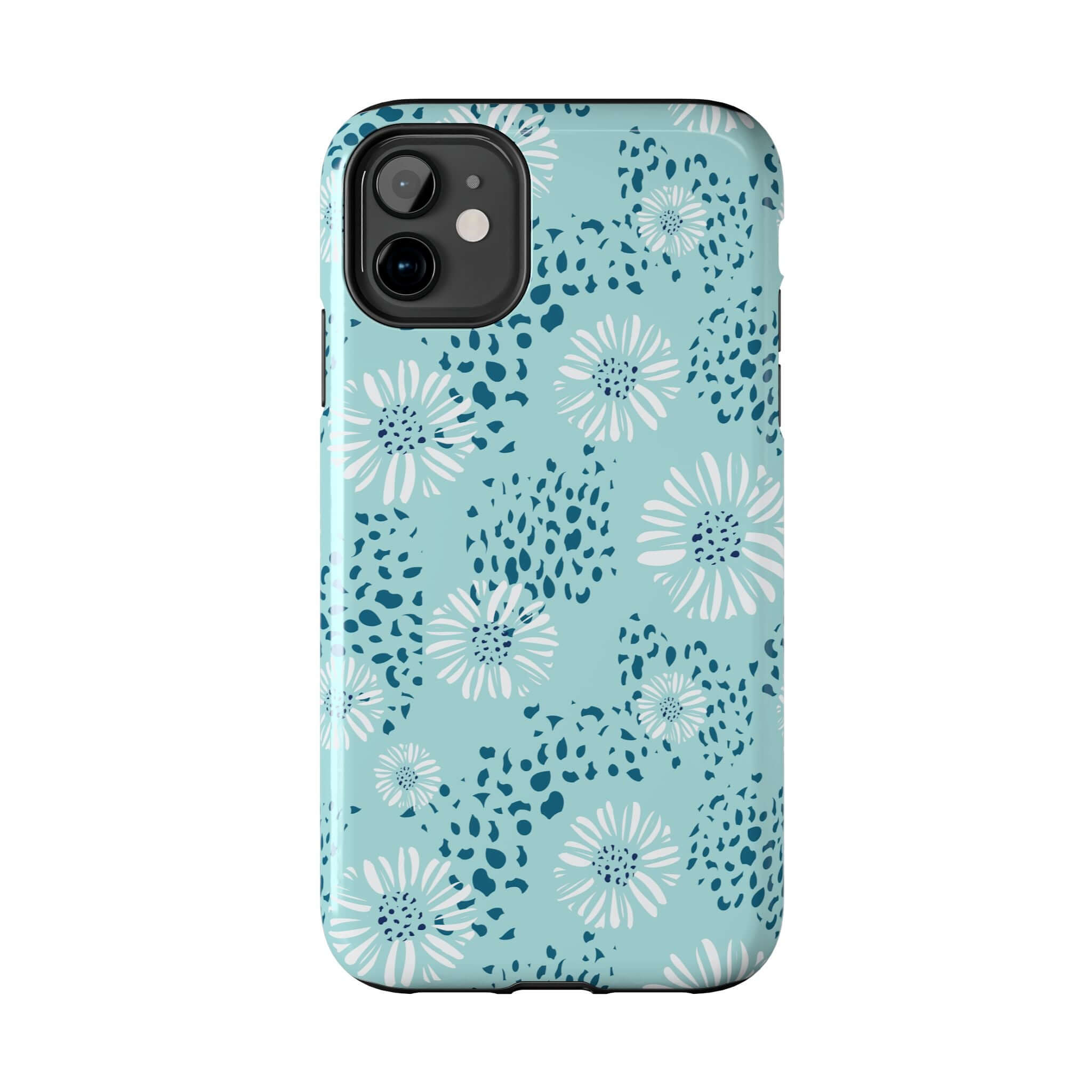 Coastal Aesthetics cute floral beach phone case in teal for iPhone 14 Pro Max or Samsung S23