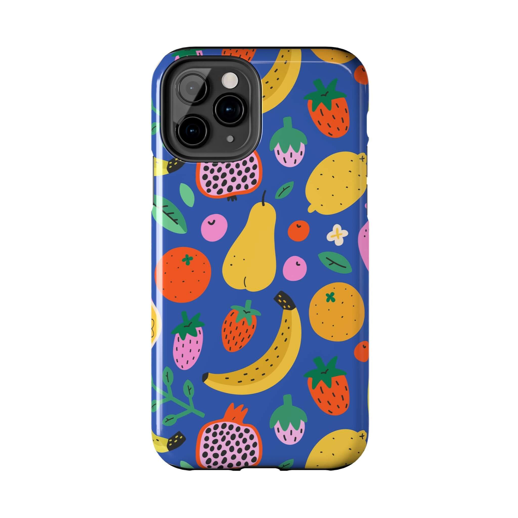 Cute phone cover featuring a colorful beachy fruit design, perfect for Apple iPhone protection and summer vibes.