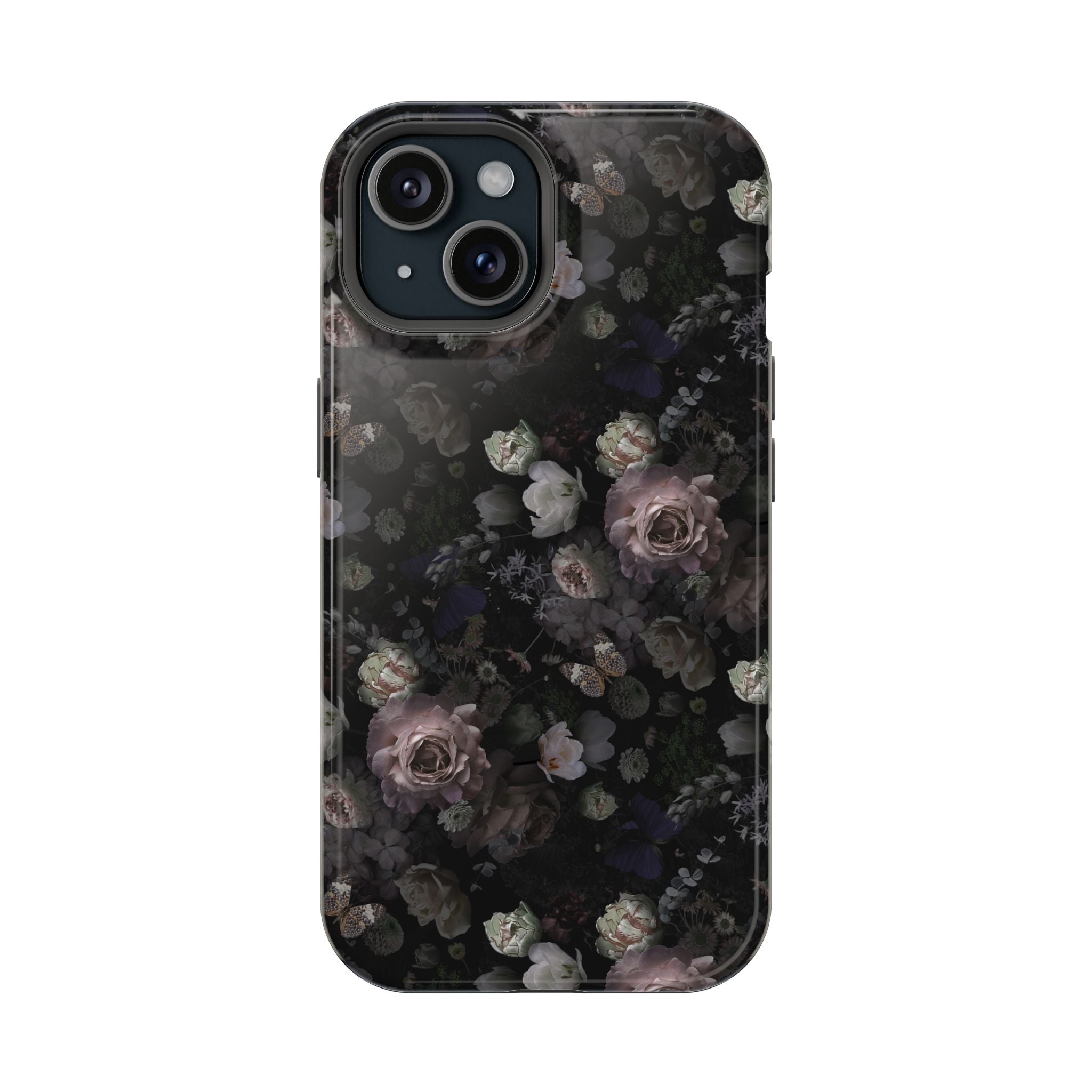 Midnight Curse MagSafe iPhone Case - Cute black floral phone cover with roses, perfect floral iPhone case for trendy protection.